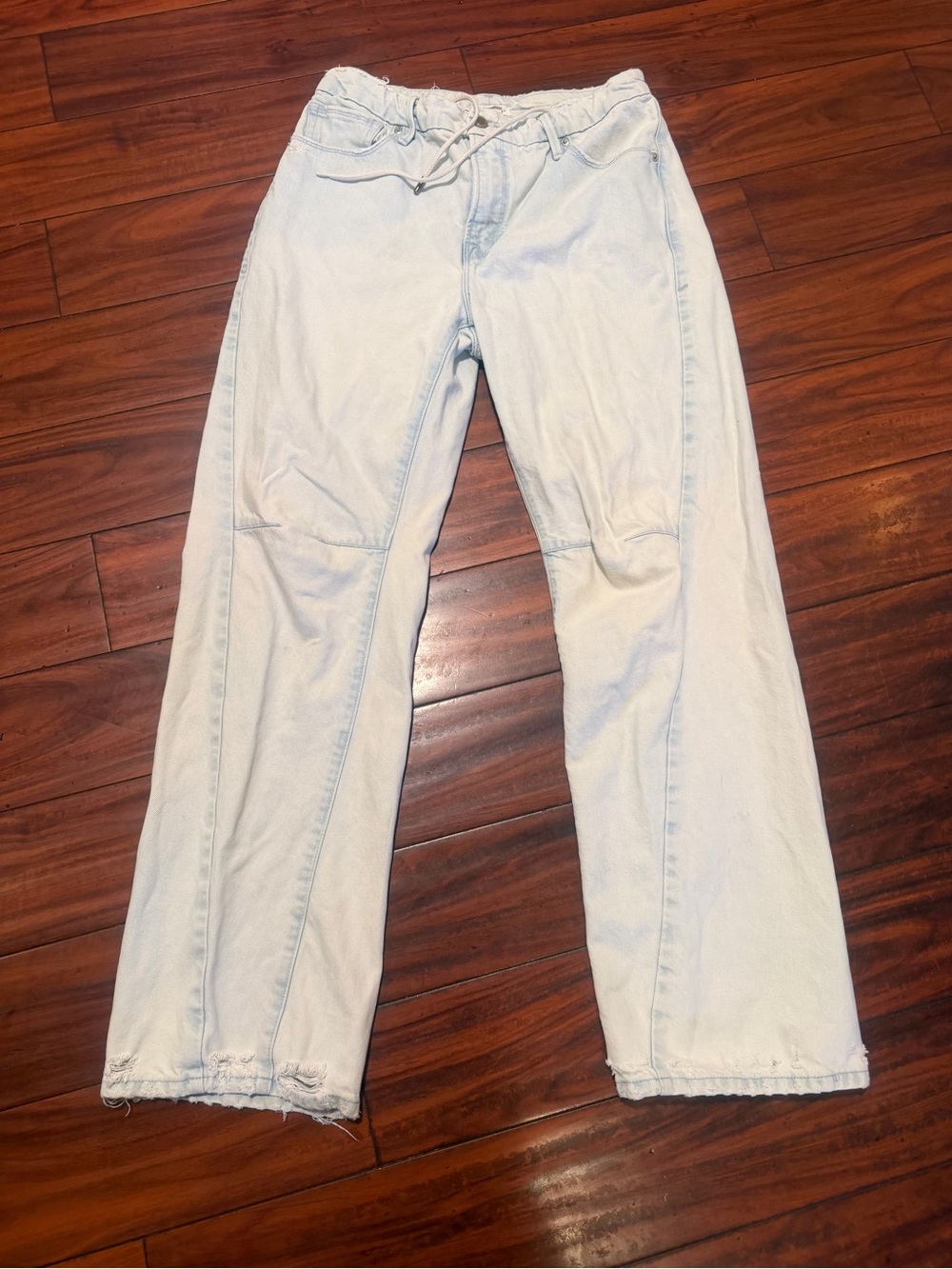 Good American Light‎ Blue Frayed Waist Jeans